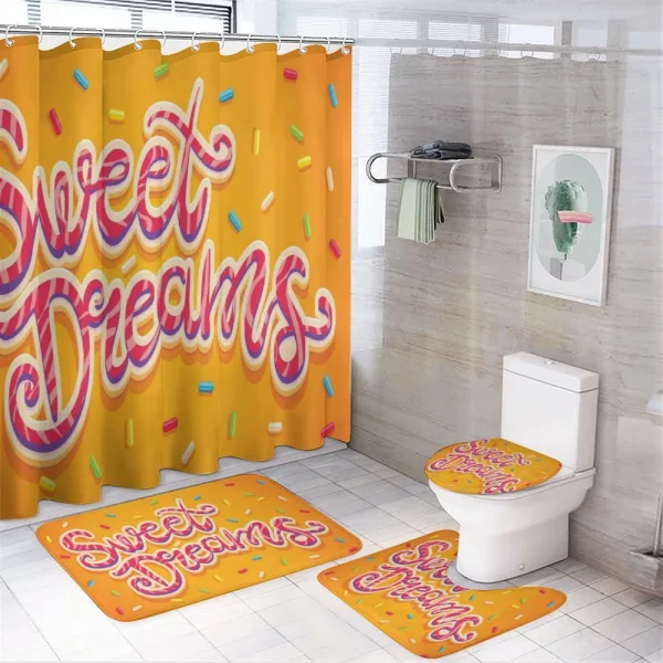 Colorful Candies on a shower curtain