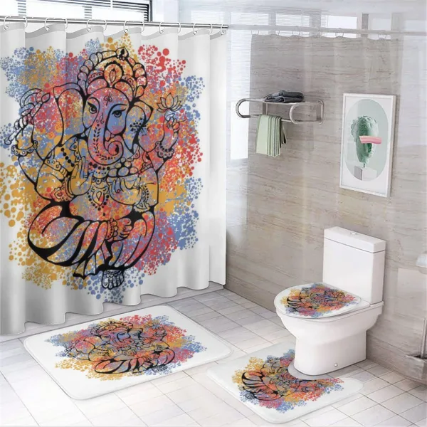 Eastern Elephant Artistic on a shower curtain