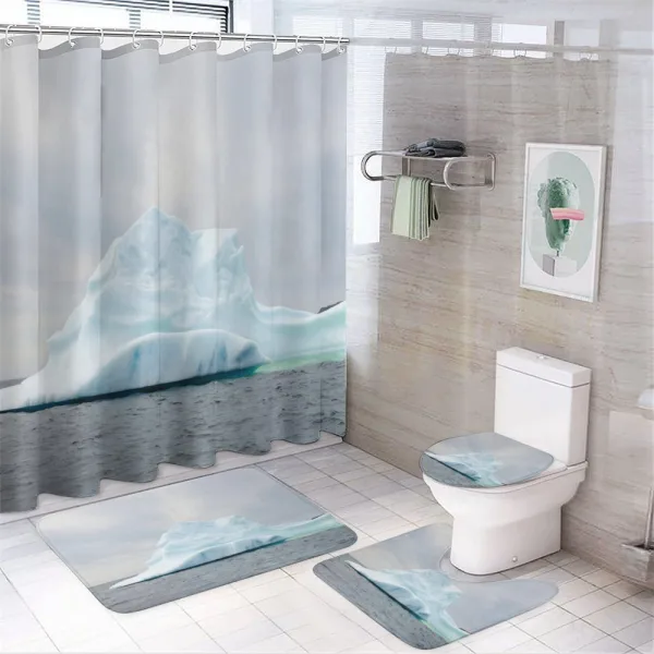 Geographic Rock on Water on a shower curtain