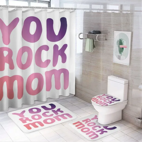 Gradient Mother's Day Art on a shower curtain