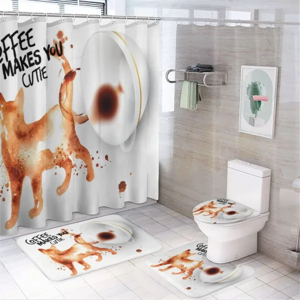 Humorous Phrase Cat on a shower curtain