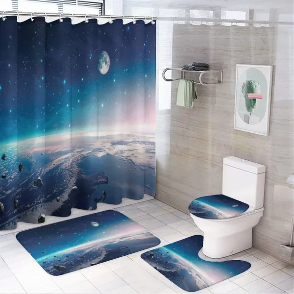 Image of Nebula Asteroids on a shower curtain