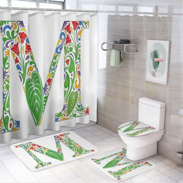 M Silhouette Jungle on a shower curtain