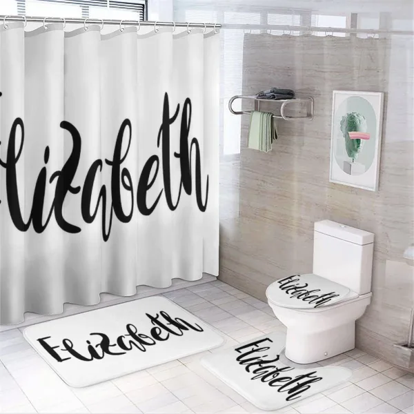 Monochrome Letters on a shower curtain