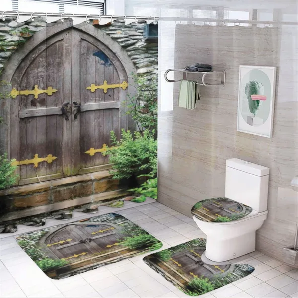 Old Castle Entrance on a shower curtain