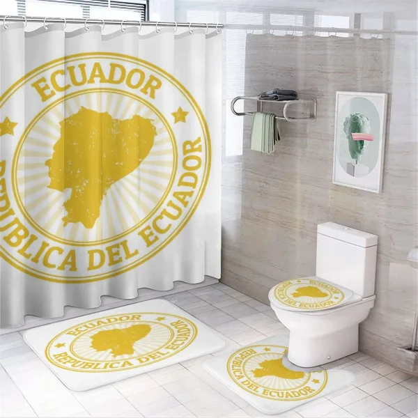 Retro Republica Del Ecuador on a shower curtain