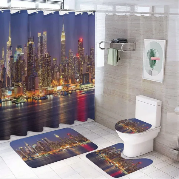 Urban Life Theme on a shower curtain