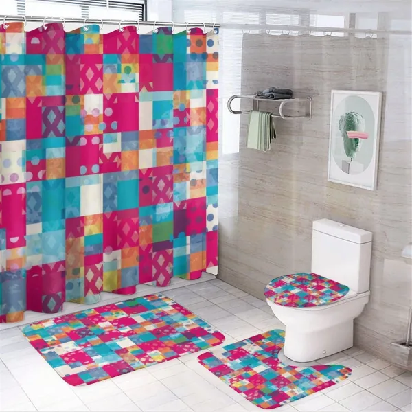 Vibrant Color Dots on a shower curtain