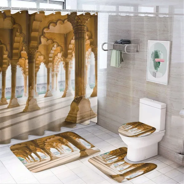 Agra Fort Pillar on a shower curtain