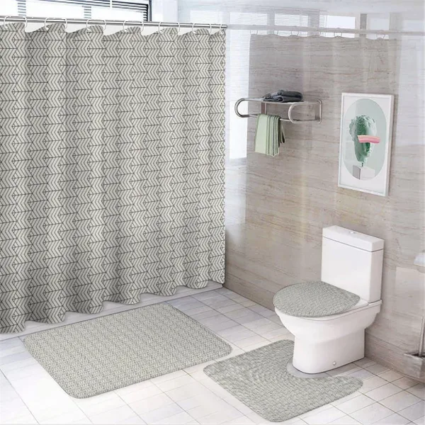 Angled Optical Illusion on a shower curtain