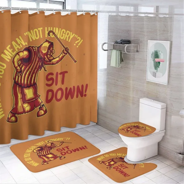 Angry Elderly on a shower curtain