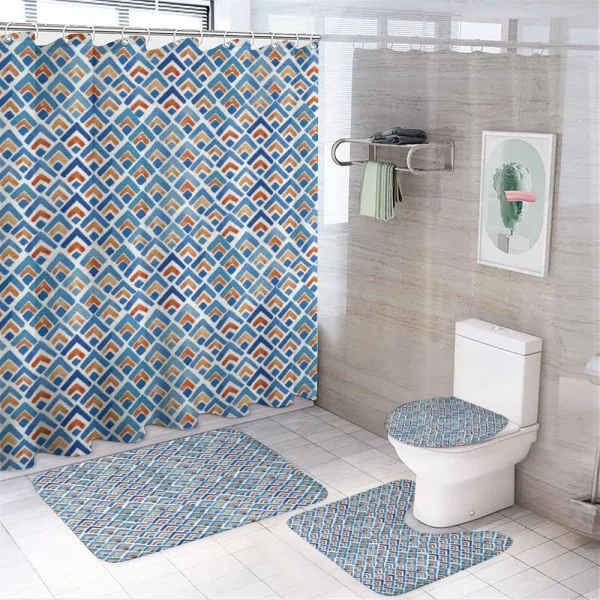 Chevron Watercolor Art on a shower curtain