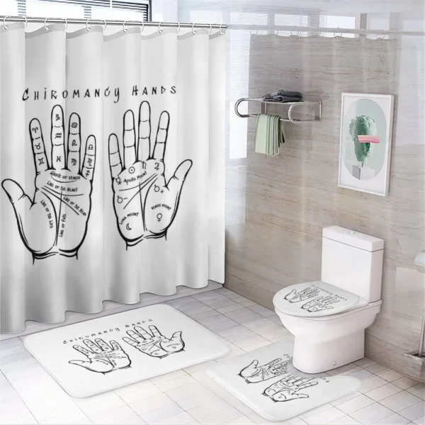 Cosmic Signs on Palms on a shower curtain