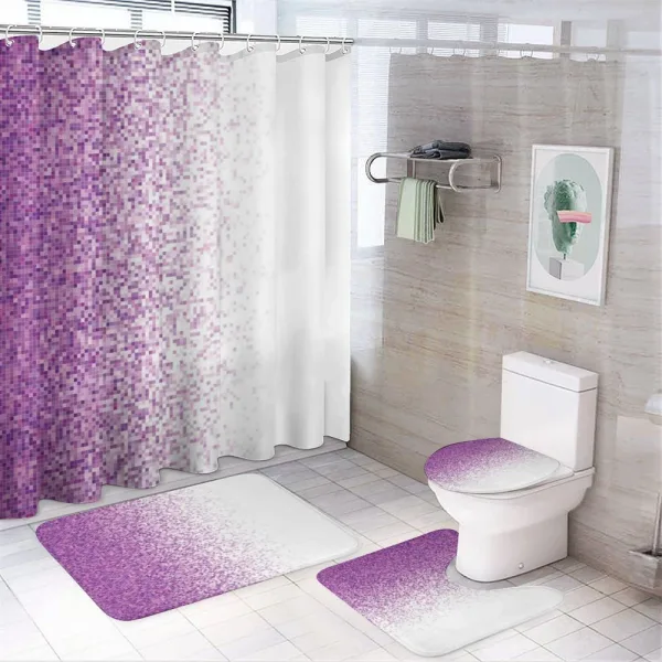 Digital Style Mosaics on a shower curtain