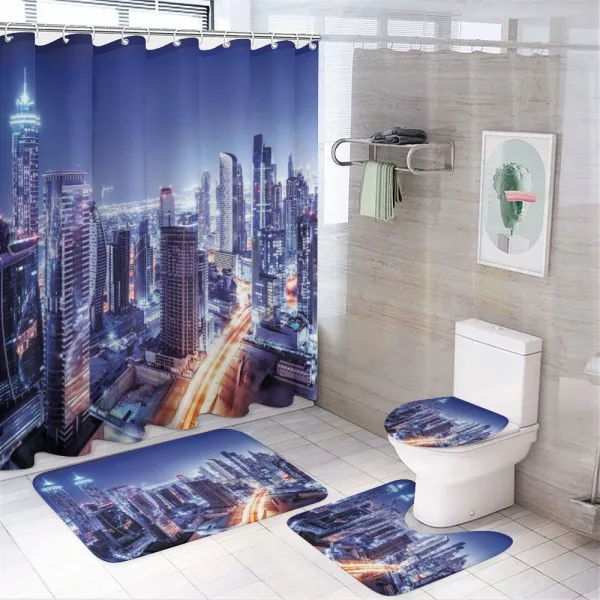 Dubai Downtown Modern UAE on a shower curtain
