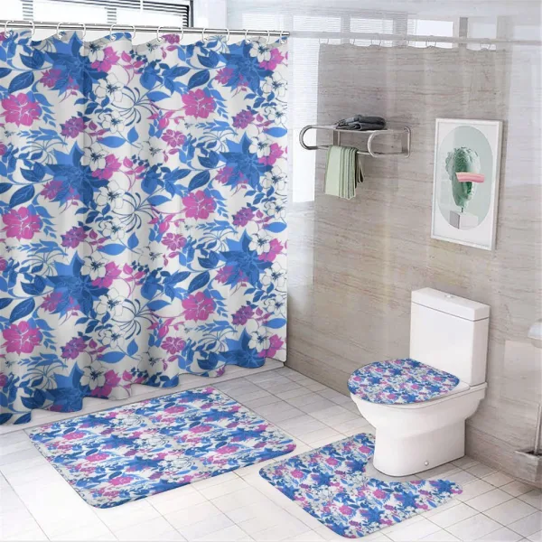 Exotic Spring Pattern Flowers on a shower curtain