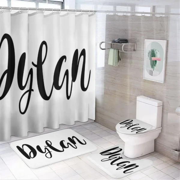 Font Design on a shower curtain
