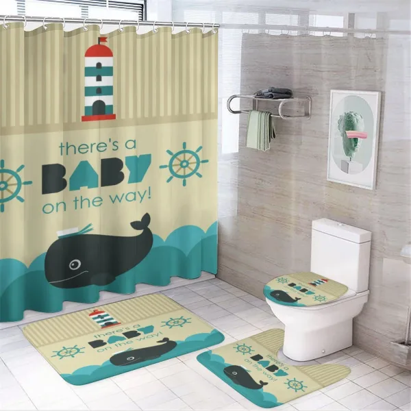 Gender Reveal on a shower curtain