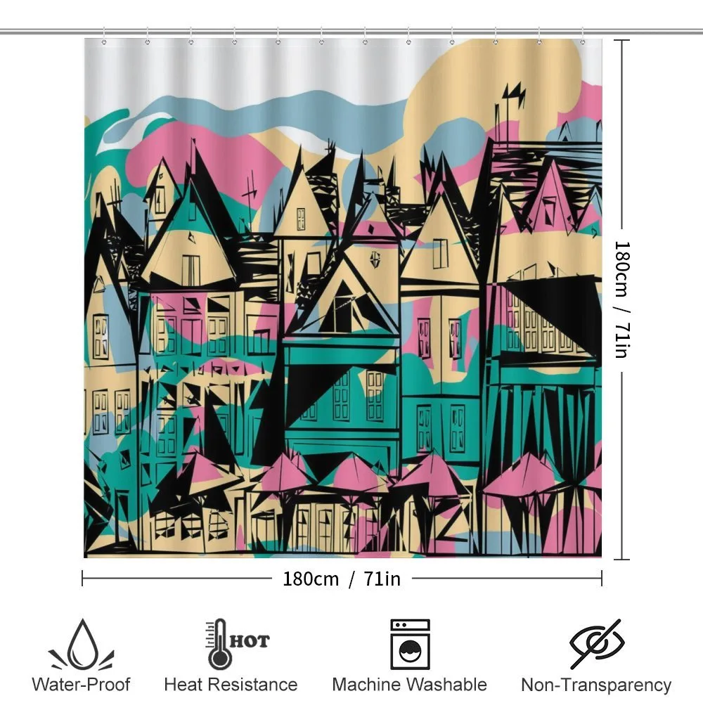 Hand Drawn Streets Houses — Detail 2