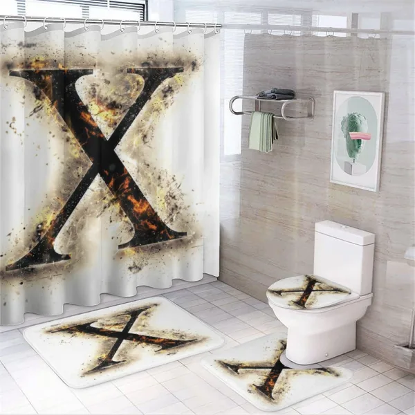 Letter Fire Effect on a shower curtain