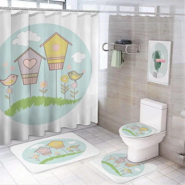 Meadow Flower Nest Cloud on a shower curtain
