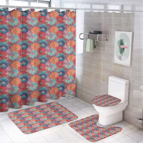 Overlapped Flower Petals on a shower curtain