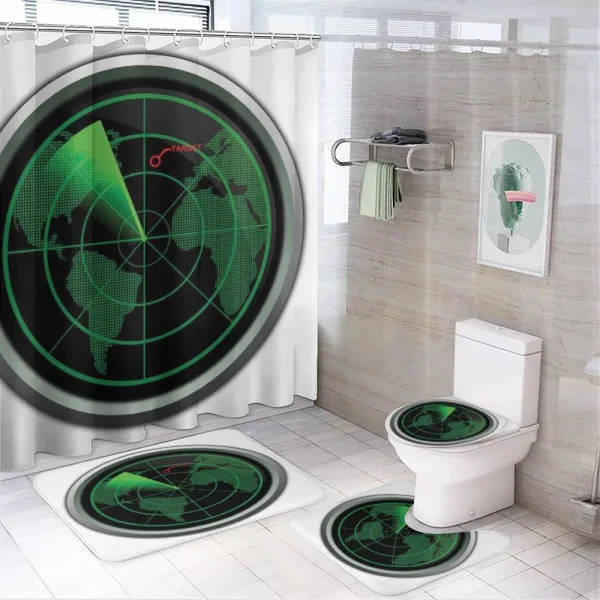 Plane Flight Screen on a shower curtain