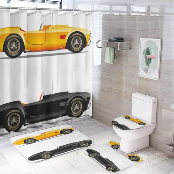 Retro Nostalgic Cars on a shower curtain