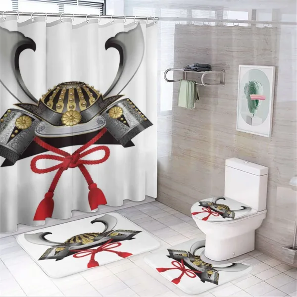 Samurai Kabuto Mask on a shower curtain