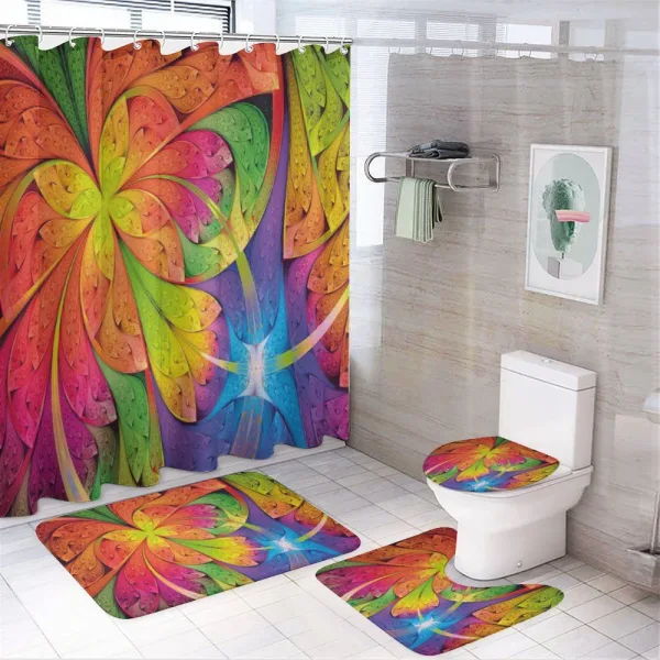 Vibrant Colored Pattern on a shower curtain