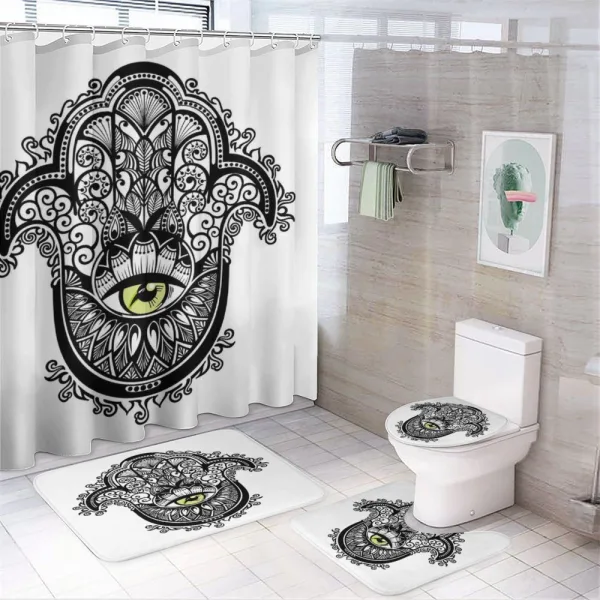 Vivid Swirled Floral on a shower curtain