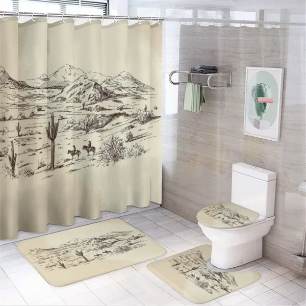Wild West Cowboys on a shower curtain