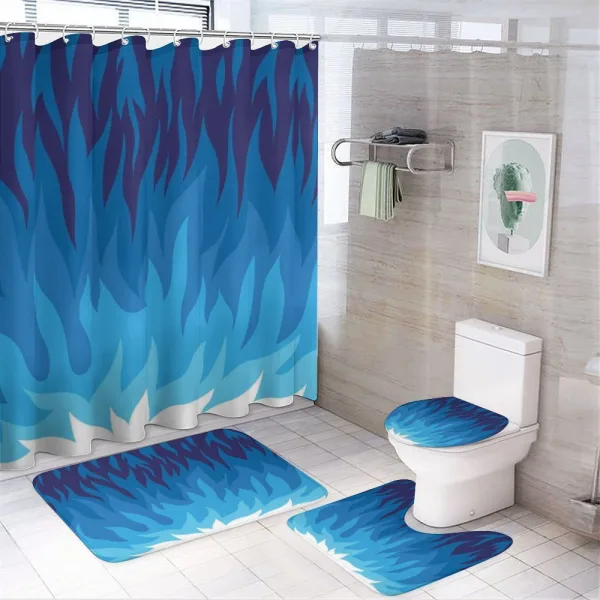 Abstract Gas Flame Fire on a shower curtain