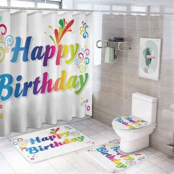 Birthday Message on a shower curtain