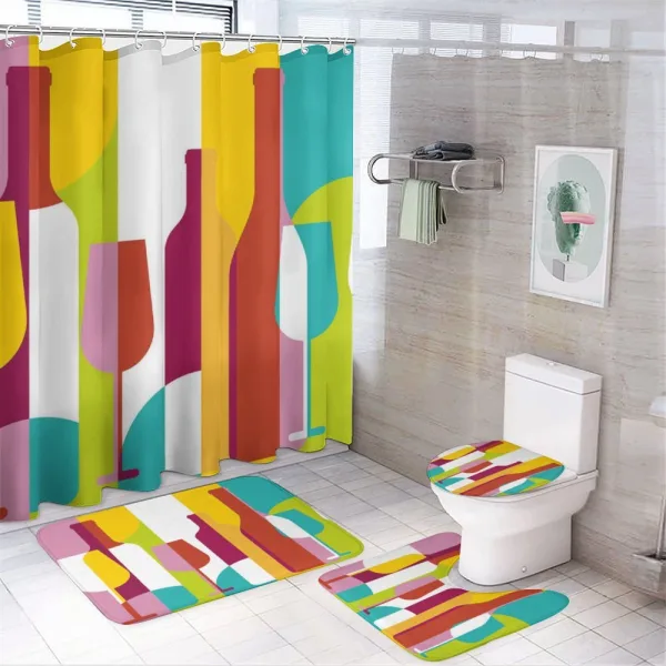 Colorful Abstract Drinks on a shower curtain