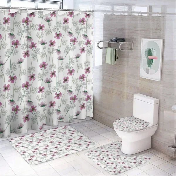 Cosmos Flowers in Pink on a shower curtain