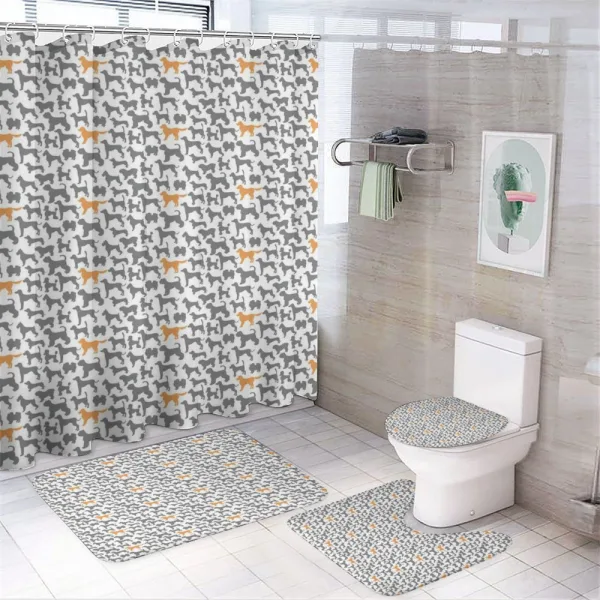 Dog Silhouettes Pet Lovers on a shower curtain