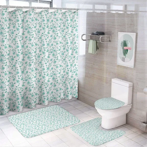 Pattern with Flower Stem on a shower curtain