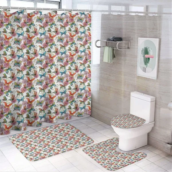 Retro Swallowtail Wings on a shower curtain