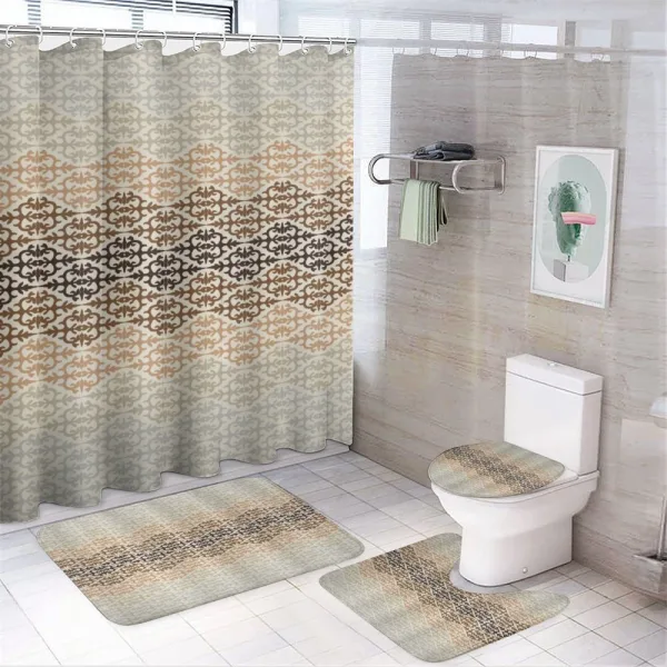Victorian Pattern in Earth Tones on a shower curtain