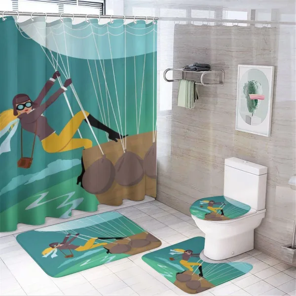 Vintage Explorer Woman on a shower curtain