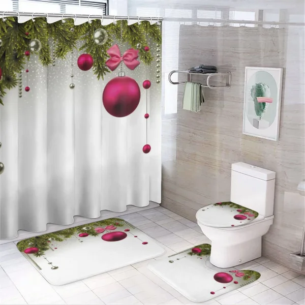 Vivid Fir Twigs Balls on a shower curtain