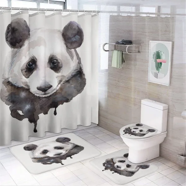 Watercolor Panda Bear on a shower curtain