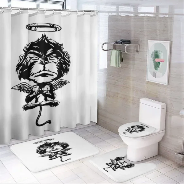 Angelic Monkey with Wings on a shower curtain