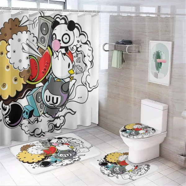 Animal Food Crazy Doodle on a shower curtain