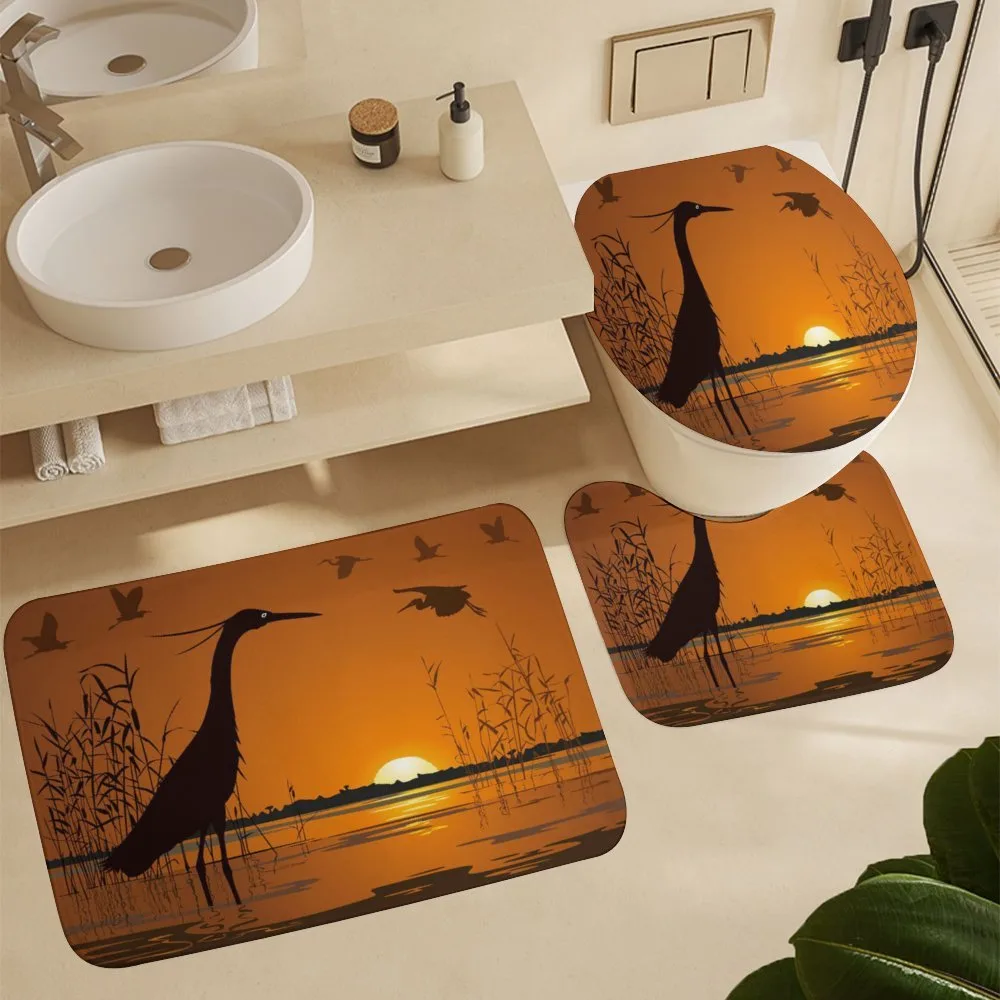 Bird Silhouettes Swamp Sunset — Detail 5