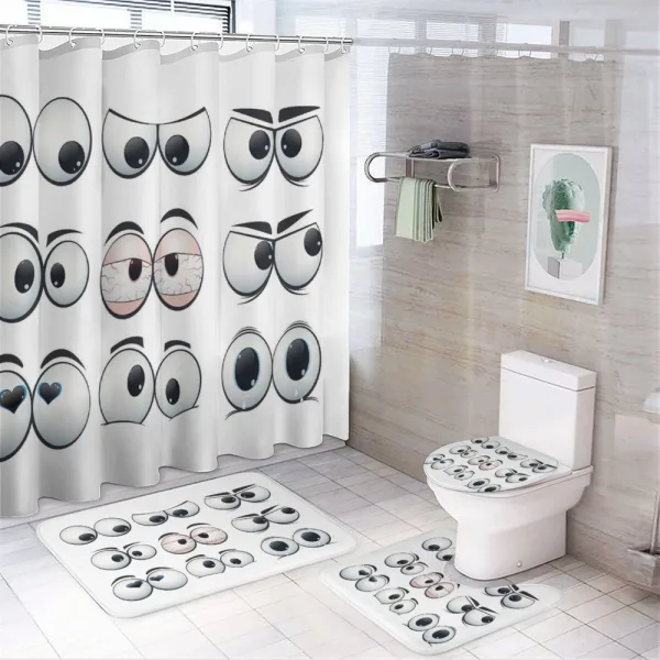 Cartoon Expression Eyes on a shower curtain