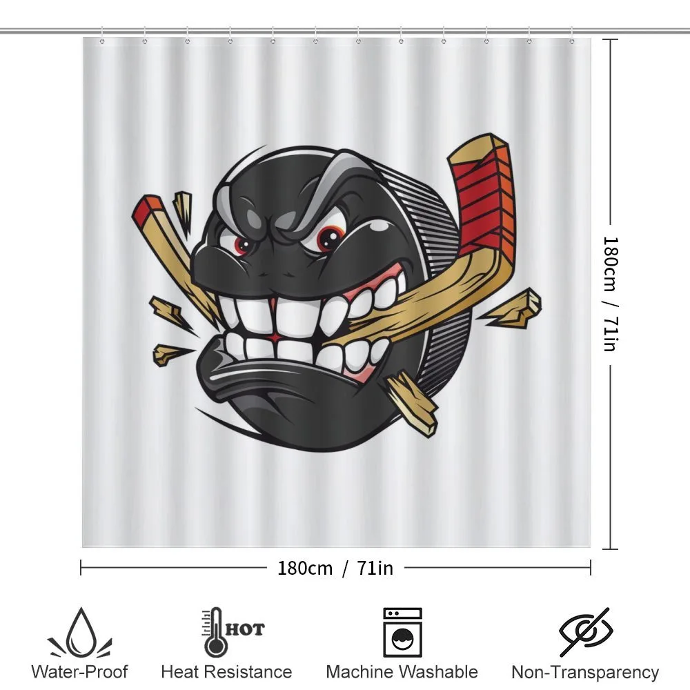 Cartoon Puck Bites Stick — Detail 2