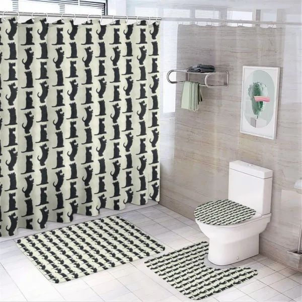 Checkered Rhombus Motif on a shower curtain