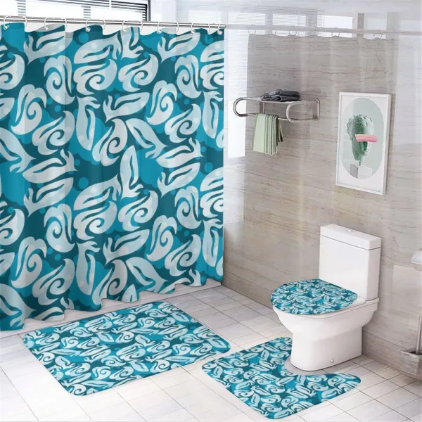 Classic Shabby Plant on a shower curtain